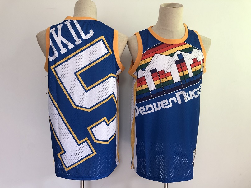 2021 Men Denver Nuggets #15 Jokic Blue Big face Nike NBA Jerseys->denver nuggets->NBA Jersey